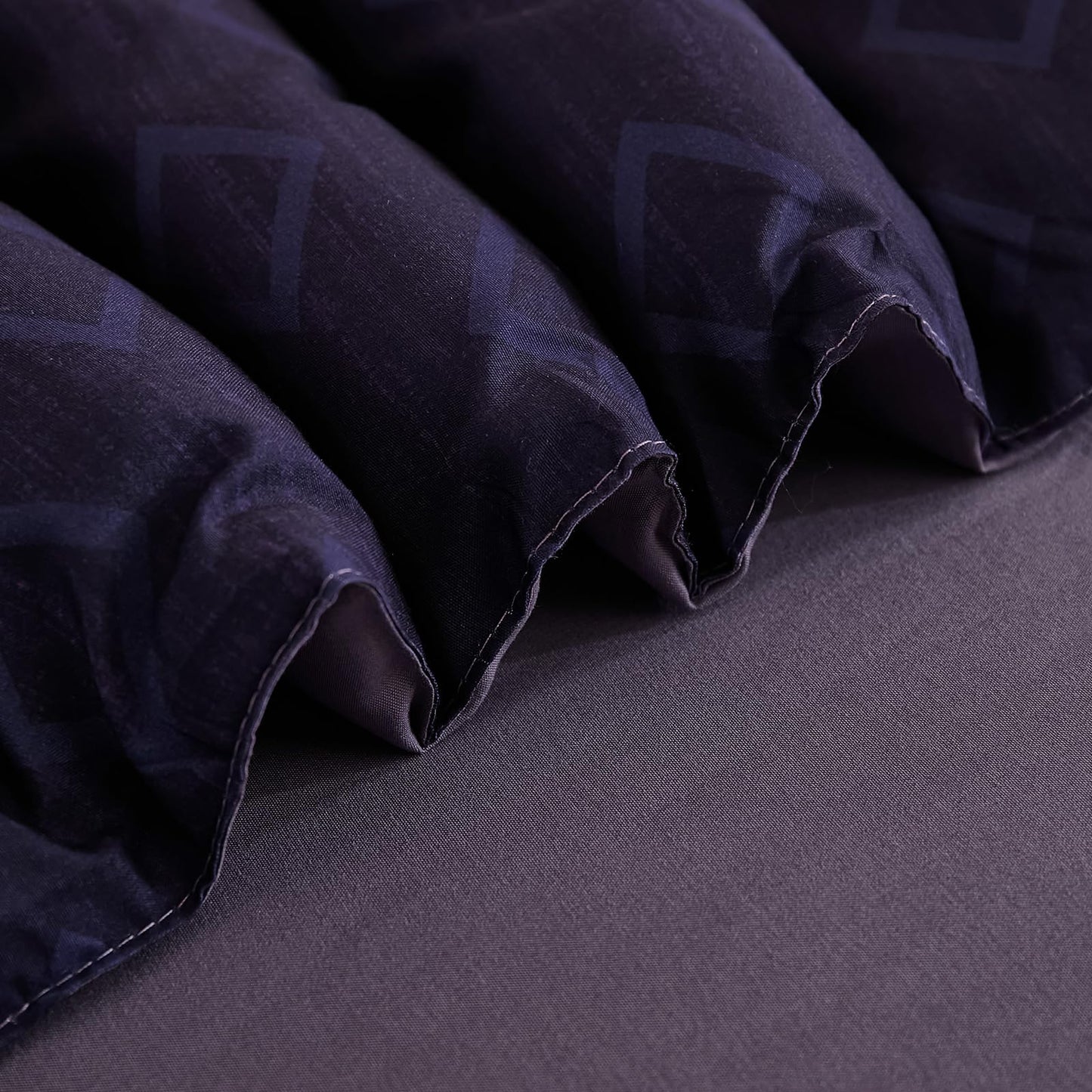 Cottolester Queen Comforter Set 7 Pieces,Black Purple Boho Striped Bed in a Bag,Soft Microfiber Complete Bedding Sets