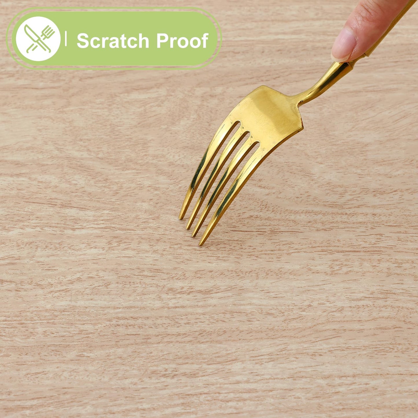 Smiry Rectangle Table Cloth, Waterproof Vinyl Tablecloths with Flannel Backing, Wipeable Spillproof Plastic Wood Grain Table Cover for Dining, Indoor and Outdoor (Beige, 60 "x 84")