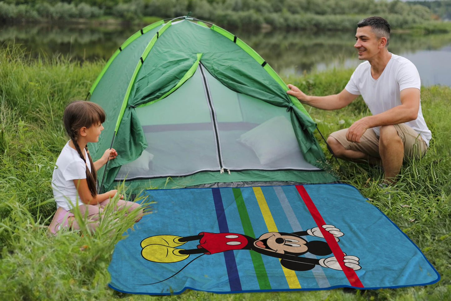 Disney Mickey Mouse Plush Travel Throw Blanket - Measures 40 x 50 Inches - Super Soft & Cozy Travel Accessories