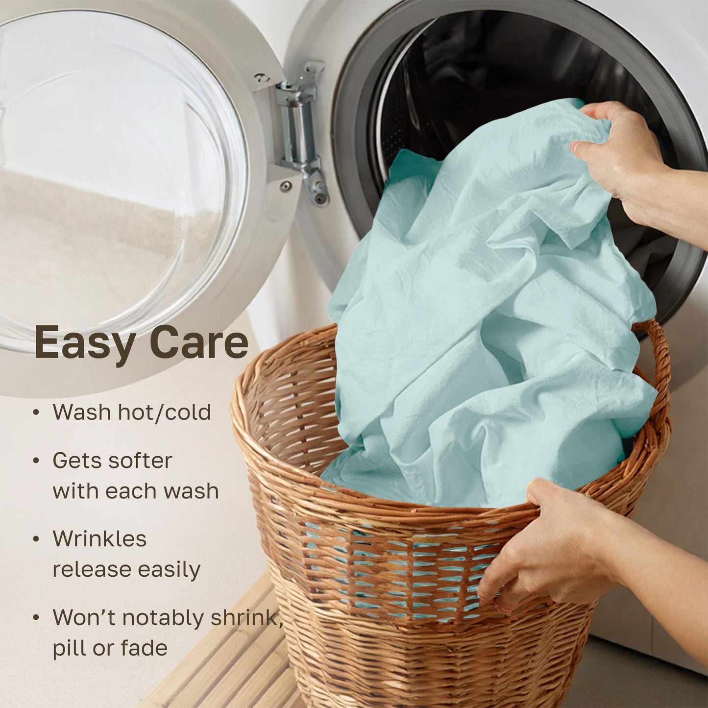California Design Den King Fitted Sheets Only, Soft 100% Cotton Sateen, Deep Pocket, Durable All-Around Elastic, Head/Foot Side Indicators, King Size Fitted Sheets (Seafoam)