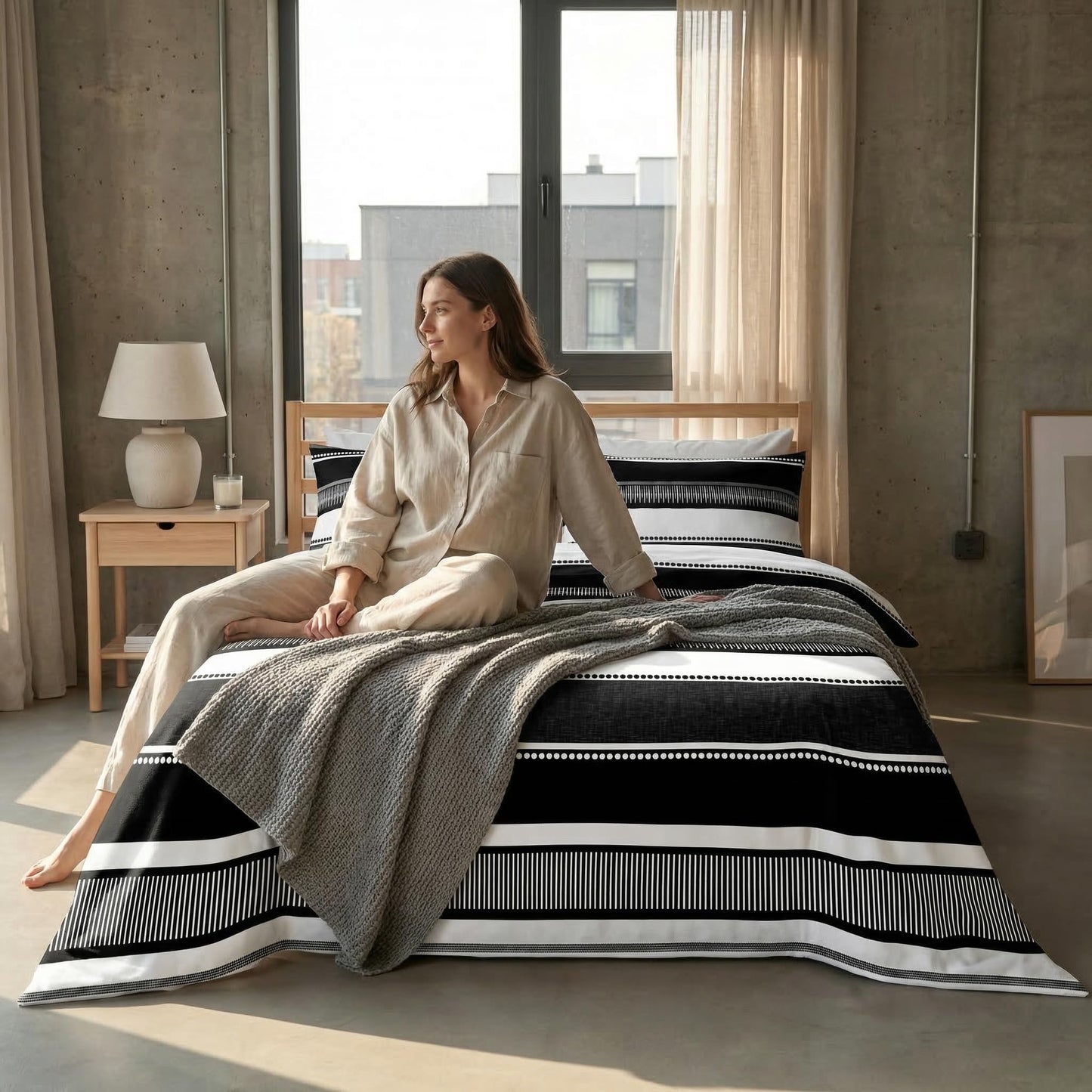 YIYEA King Size Sheets Set, Premium Double Brushed Microfiber Bed Sheet Set for All Season, Soft Breathable, 16" Deep Pocket, Shrinkage and Fade Resistant, 4PC, King