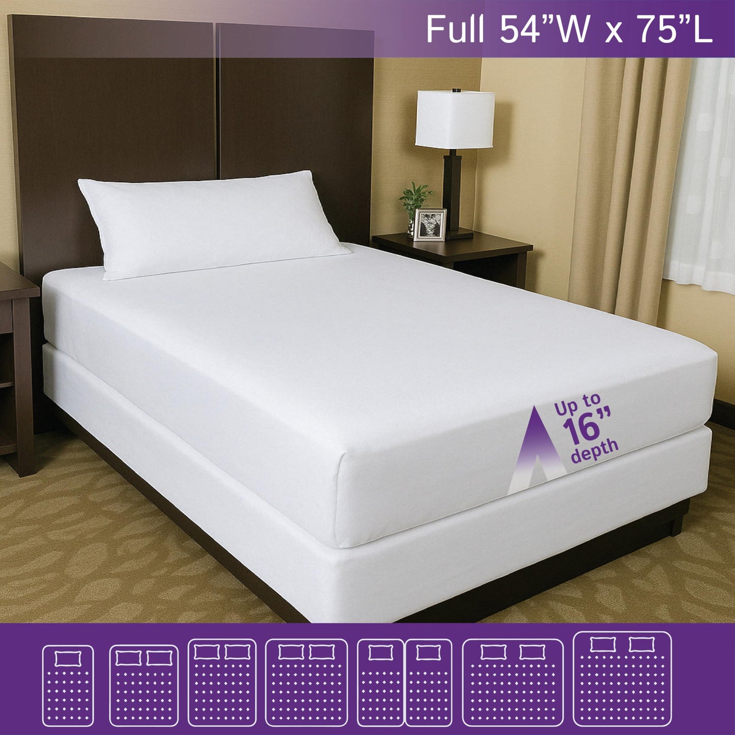 Full Size Waterproof Mattress Protector - Fitted Sheet Style - Hypoallergenic Premium Quality Cover Protects Against Dust