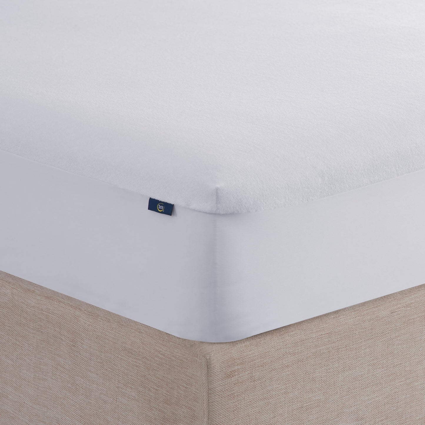 Serta Soft Top Mattress Cover, Odor-Preventing and Stain-Resistant Waterproof Mattress Protector, 18" Elastic Deep Pocket for Secure Fit, Twin Mattress Pad, White