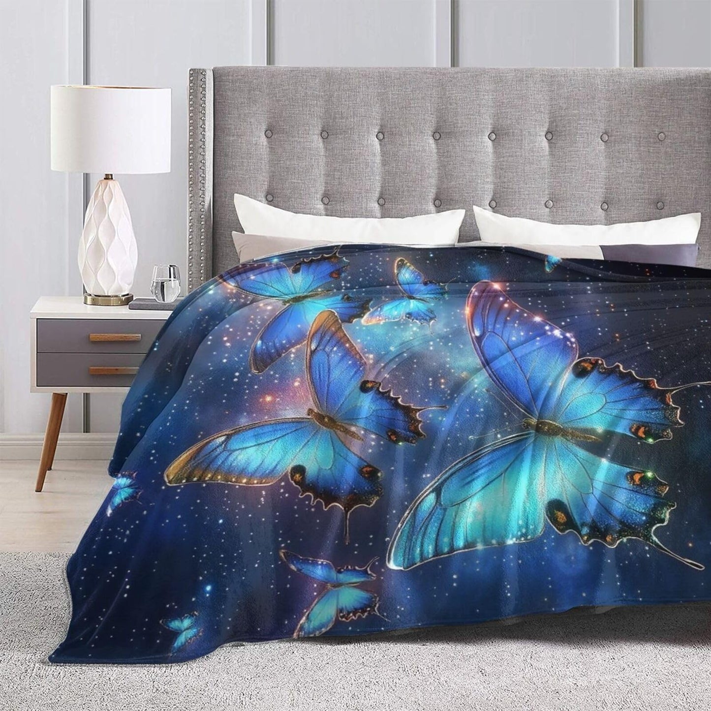 Butterfly Blanket Butterflies Blankets Fleece Plush Flannel Super Soft Cozy Fuzzy Warm Lightweight Stuff Butterfly Decor Gifts for Boys Girls Kids Adults Men Women 40" x 50"