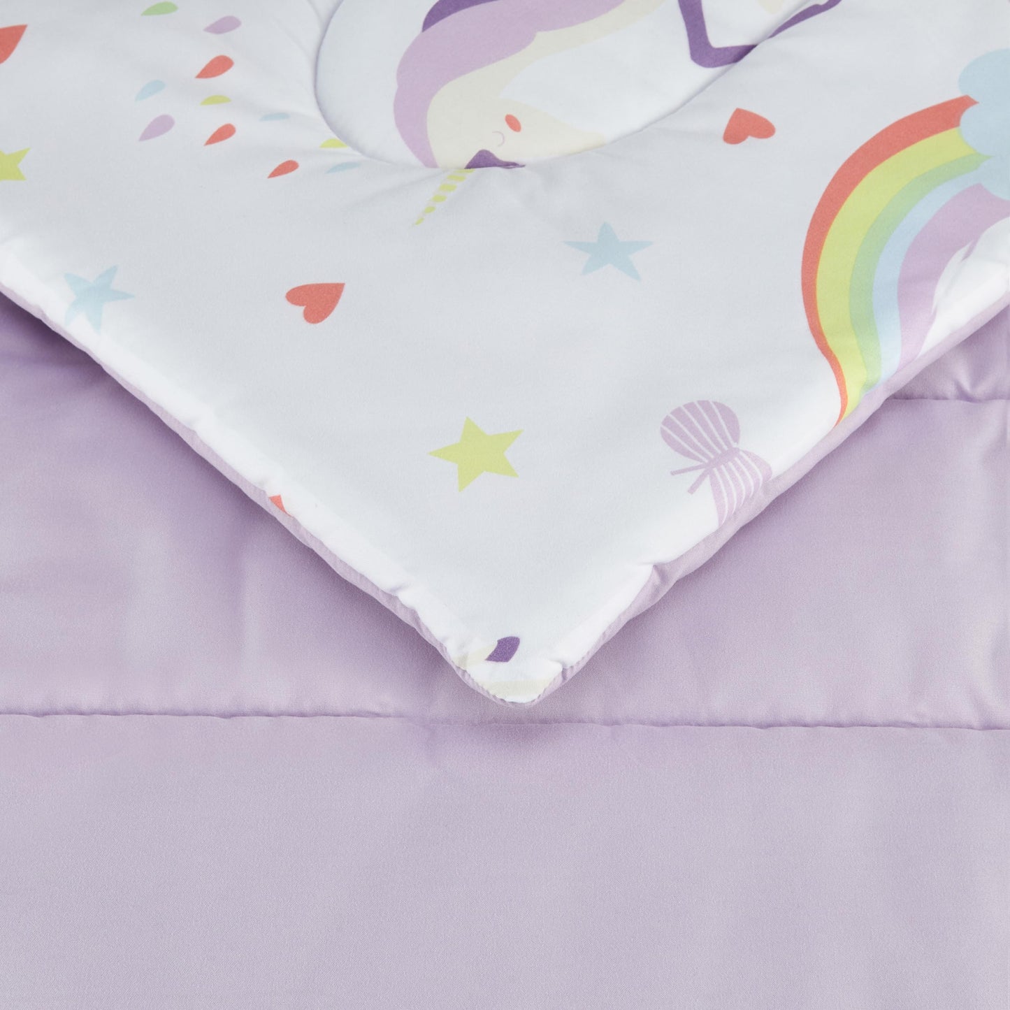 Amazon Basics 5-Piece Soft, Easy-Wash Microfiber Kid's Bed-in-a-Bag Bedding Set with Sheet and Comforter, Twin, Unicorn Print