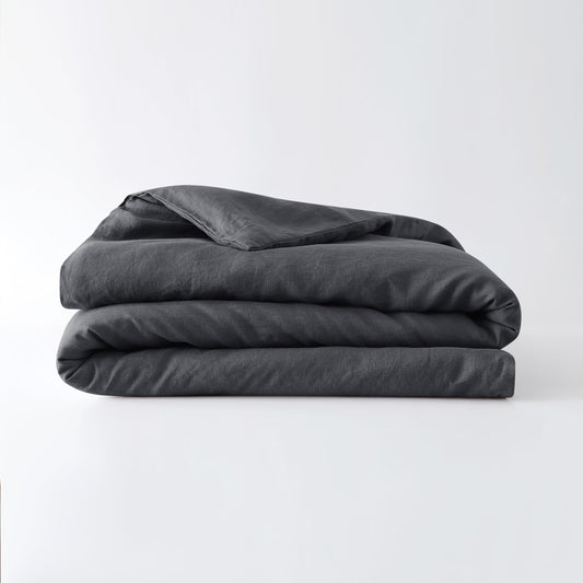 Baloo 100% French Linen Duvet Cover for Weighted Blanket (Charcoal - 42"x72" - Throw Size) | Cooling, Soft & Durable | Certified European Flax®