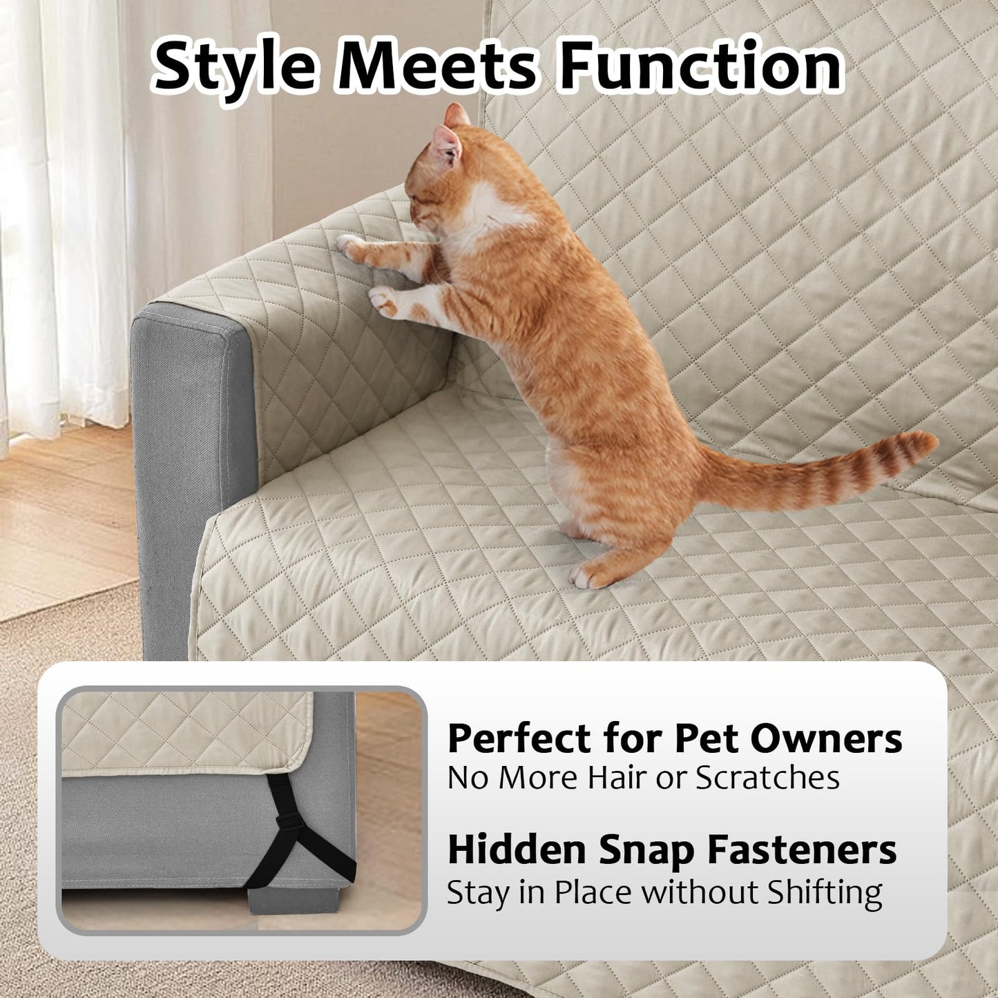 ROFASVCO Waterproof Sectional Couch Covers L Shape Sectional Sofa Covers for Pets Washable Non-Slip 6PCS U Shaped Sofa Slipcovers Dog Couch Cover Corner Furniture Protector (Large, Linen Gray)