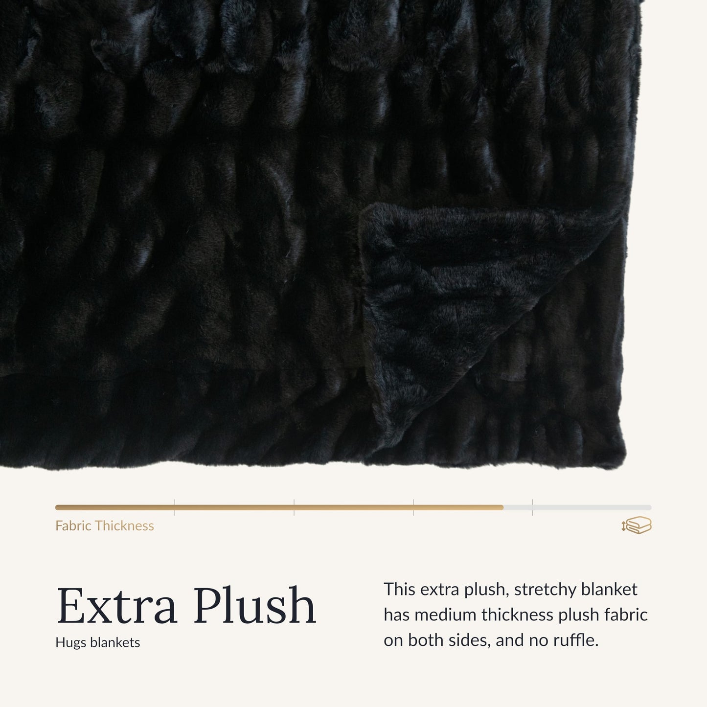 Minky Couture Hugs Blanket - Extra Plush Blanket for Premium Gifting - Stretchy Bubbled Cozy Throw - Silky Smooth - Durable & Machine-Washable - Travel-Friendly - Monster, Black