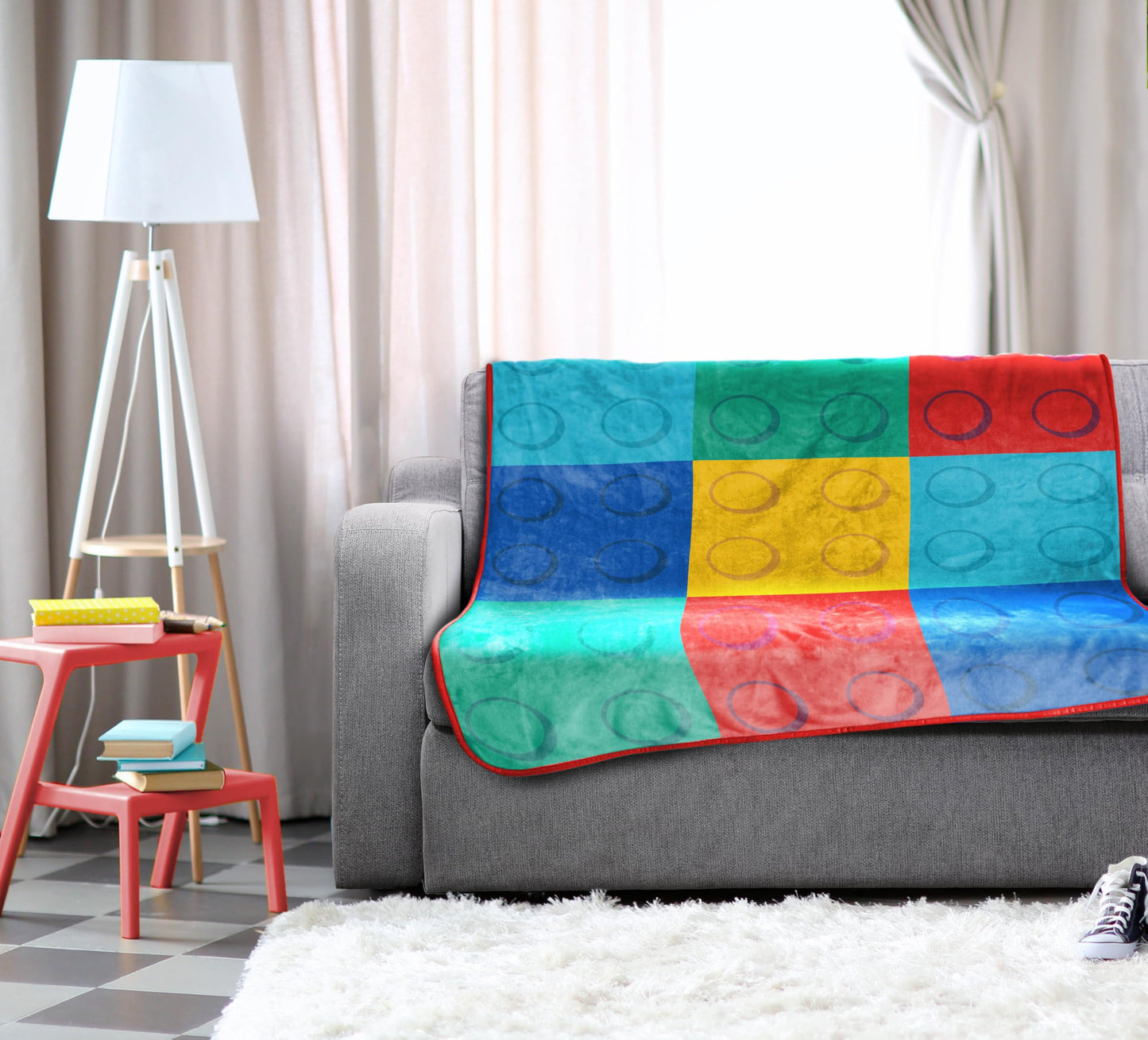 Jay Franco Kids Plush Throw Blanket – Soft & Cozy Fleece Throw for Bedroom & Couch Décor, Official Licensed Product, Multi - LEGO®, 46x60 - Throw Blanket