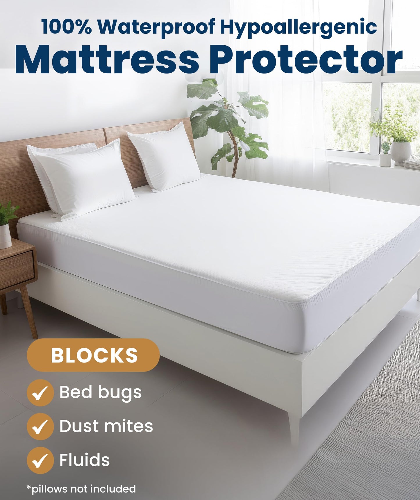 Everlasting Comfort Premium Full Size Mattress Protector - Waterproof & Hypoallergenic, Noiseless Design, Washable Cover, 18" Deep Pocket, Bed Bug & Dust Mite Proof Cover for Sleep Hygiene