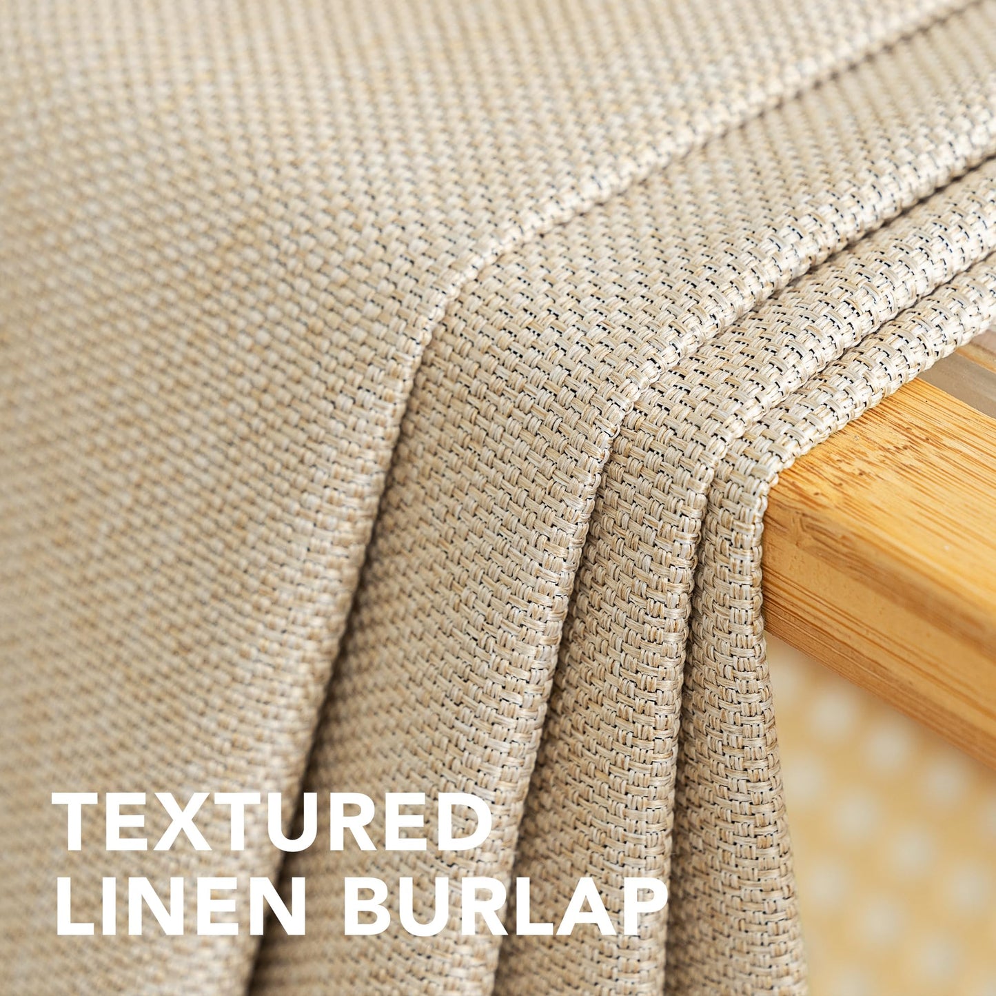 H.VERSAILTEX Linen Blackout Curtain 63 Inches Long for Bedroom/Living Room Thermal Insulated Grommet Linen Look Curtain Drapes Primitive Textured Burlap Effect Window Drapes 1 Panel - Heather Beige