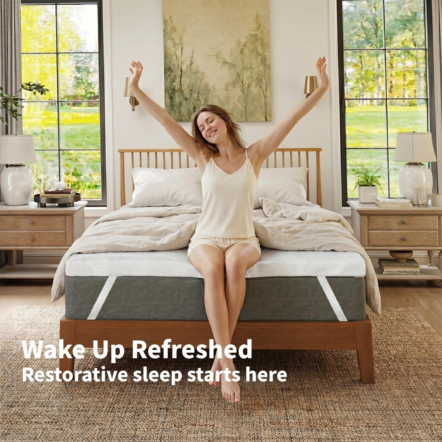 BALLAD 3 Inch Egg Crate Memory Foam Mattress Topper for Back Pain Relief, Soft Mattress Pad, Bed Topper with Cooling Cover, Non-Slip, CertiPUR-US & Oeko-Tex Certified (Twin)