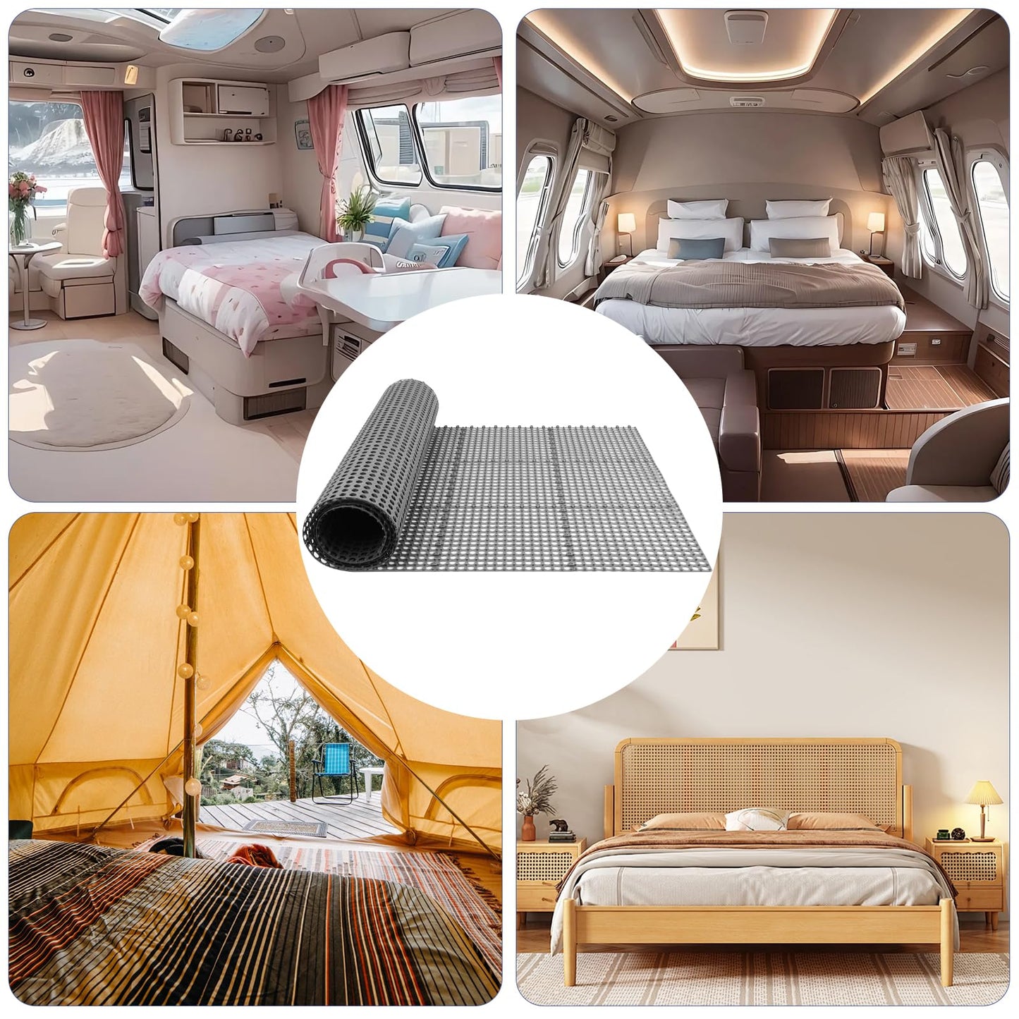 Plactic Mattress Underlay RV Mattress Underlay Moisture Barrier Under Mattress Pad for RV Boat Camper Creating The Bed Air Dry and Flow (King)