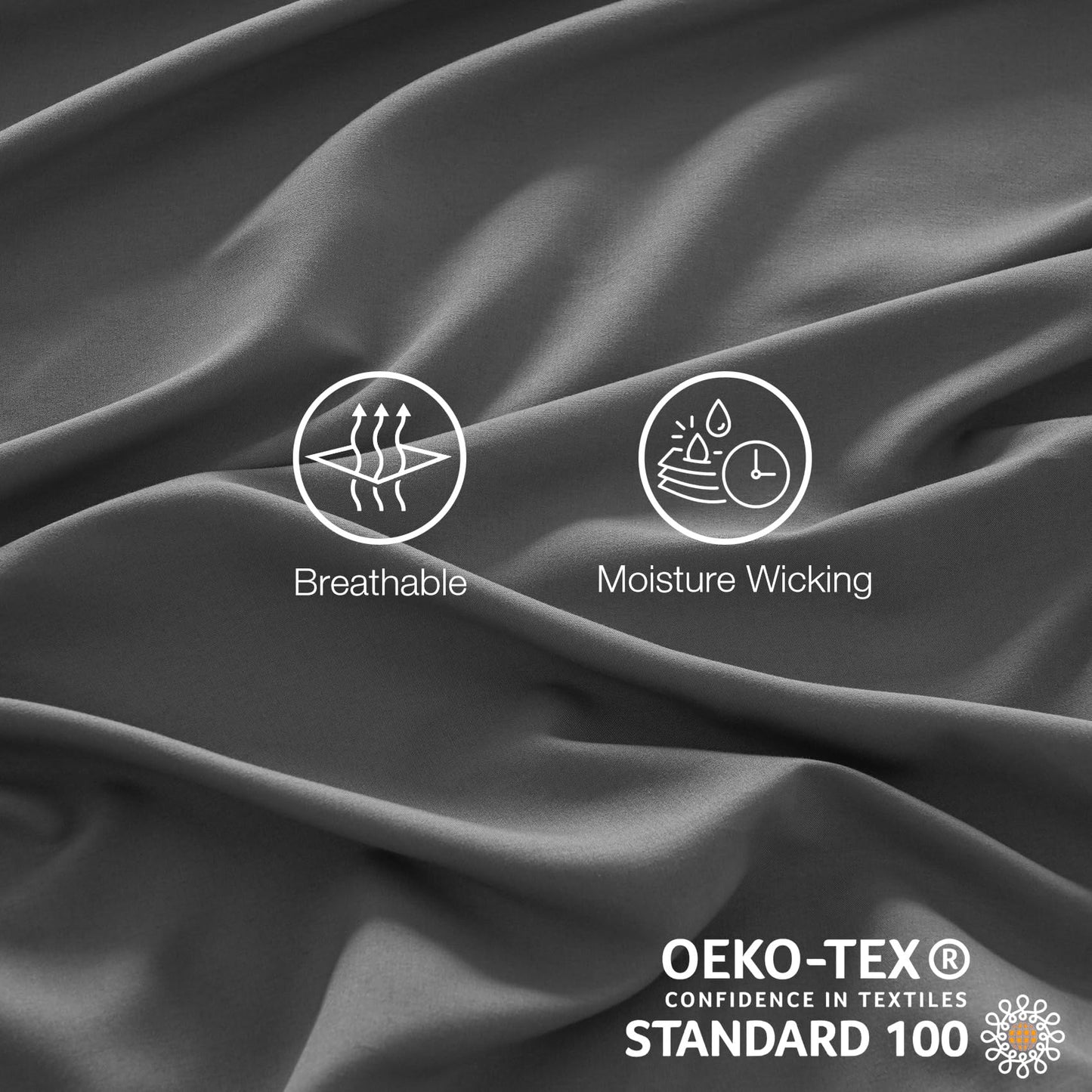 Yibeizi Grey Queen Sheet Sets-Luxury Hotel Style-Extra Deep Pocket Fitted Bed Sheet Set-Microfiber Bedding Sheets & Pillowcases-Soft Cooling Bedsheet 4 Piece