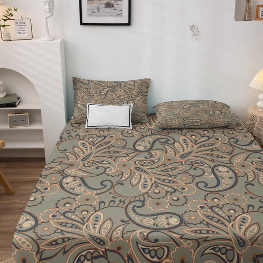 NOGAWA Paisley Bed Sheets, Vintage Flower Sheets & Bedroom Decor, Full Sheets Set Boho Bohemian, 16 Inch Deep Pocket Fitted Sheet & Flat Sheet, Bedding Sheets & Pillowcases
