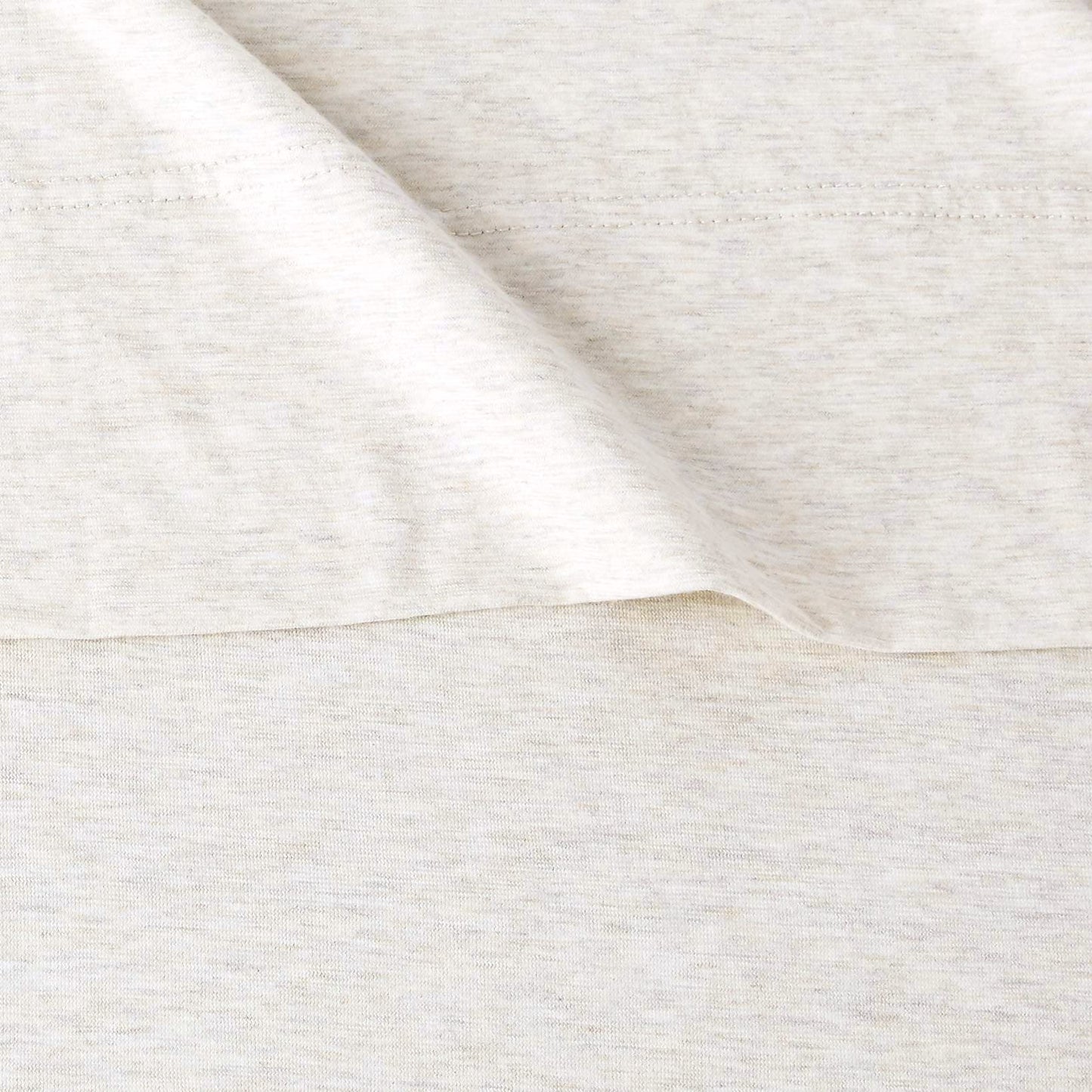 Amazon Basics 4-Piece Soft, Breathable 100% Cotton Jersey Knit Bed Sheet Set with Deep Pockets, Includes Flat and Fitted Sheets, Pillowcase, Queen, Oatmeal, Solid