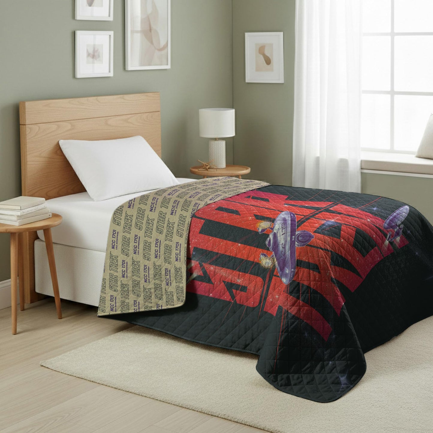 Northwest Star Trek Classic Warp Speed C Quilted Throw Blanket 60x80 inches
