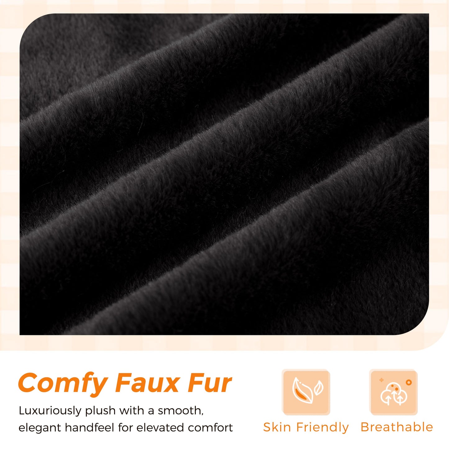 MAXYOYO Kids Bean Bag Chair, Comfy Bean Bag Sofa with Back Support, Faux Fur Cute Chair for Boys and Girls, Stuffed Floor Sofa for Nursery, Bedroom, Black