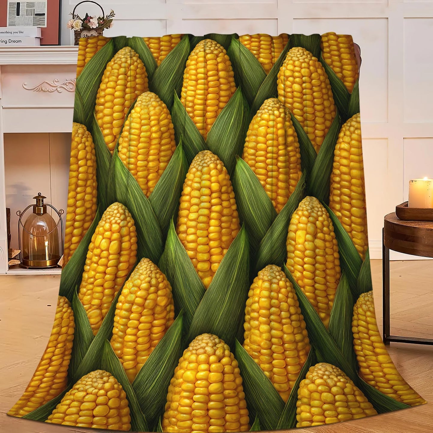 Corn Lover Blanket for Women Girls, Corn Flannel Throw Blanket, Cozy Fleece Soft Stuff Blankets Gift for Kids Couch Sofa Bed 50" x 40"