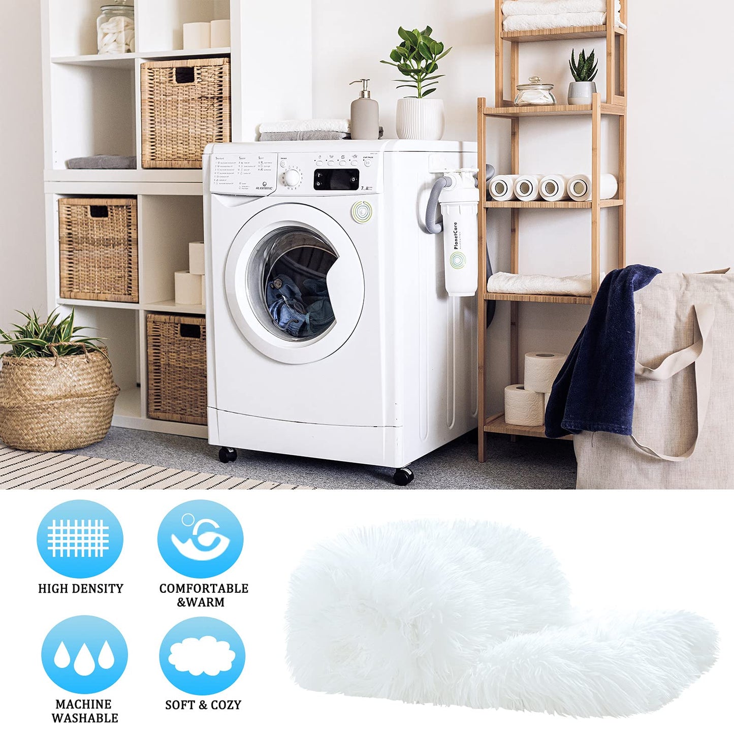 JONIYEAR Extra 2.8" Long Hair Fluffy Faux Fur Throw Blanket 50" x 60", Luxury Soft Decorative Fuzzy Furry Blankets for Couch, Cozy Plush Shaggy Blankets for Sofa Bed,Cute Lovely Blanket for Pet, White