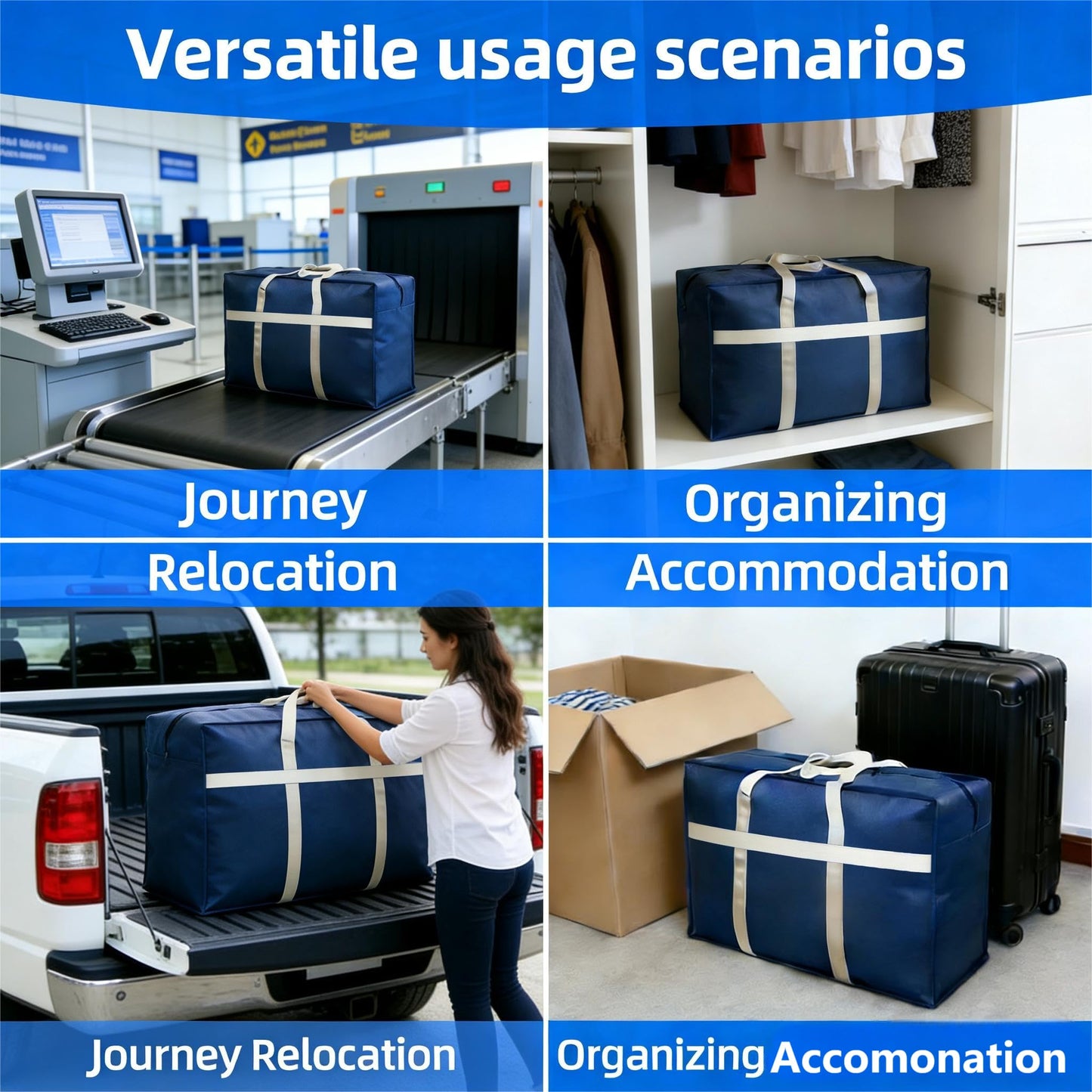 Lightweight Storage Moving Bags for Clothes, Comforters, Bedding, Pillows