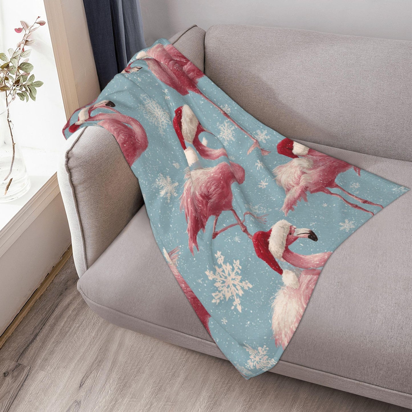 Flamingo Throw Blanket Soft Warm Cozy Christmas Flamingos Blankets Fuzzy Plush Fleece Flamingo Blanket Gifts for Couch Bed Sofa Home Decor 40''X50''