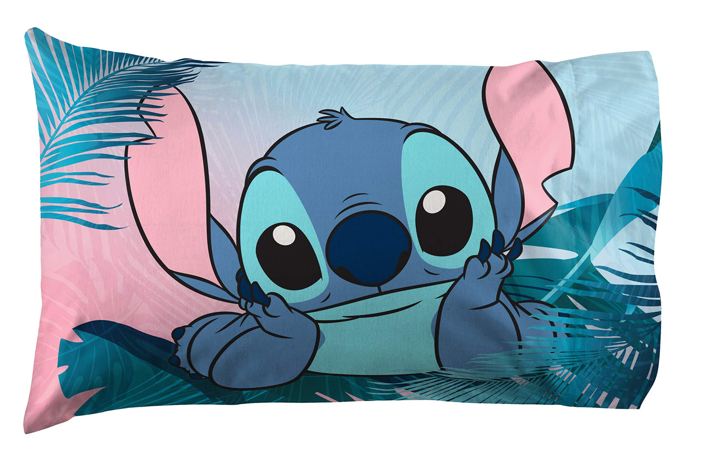 Jay Franco Kids Sheet Set with Fitted, Flat Sheets & Pillow Cover - Ultra-Soft Bedding with Pillowcase for Room Decor, Teal - Lilo & Stitch, 3 Piece Twin