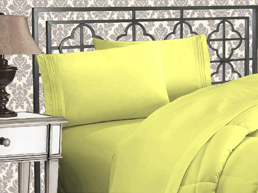Elegant Comfort 1500 Thread Count Wrinkle & Fade Resistant Egyptian Quality Microfiber Ultra Soft Luxurious 4-Piece Bed Sheet Set with Deep Pockets, King, Pistachio Green