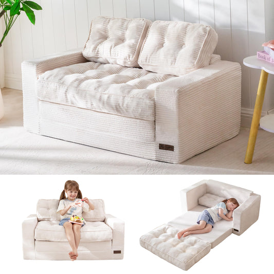 MAXYOYO Convertible Sofa Bed for Boys and Girls, Floor Kids Bean Bag Chair