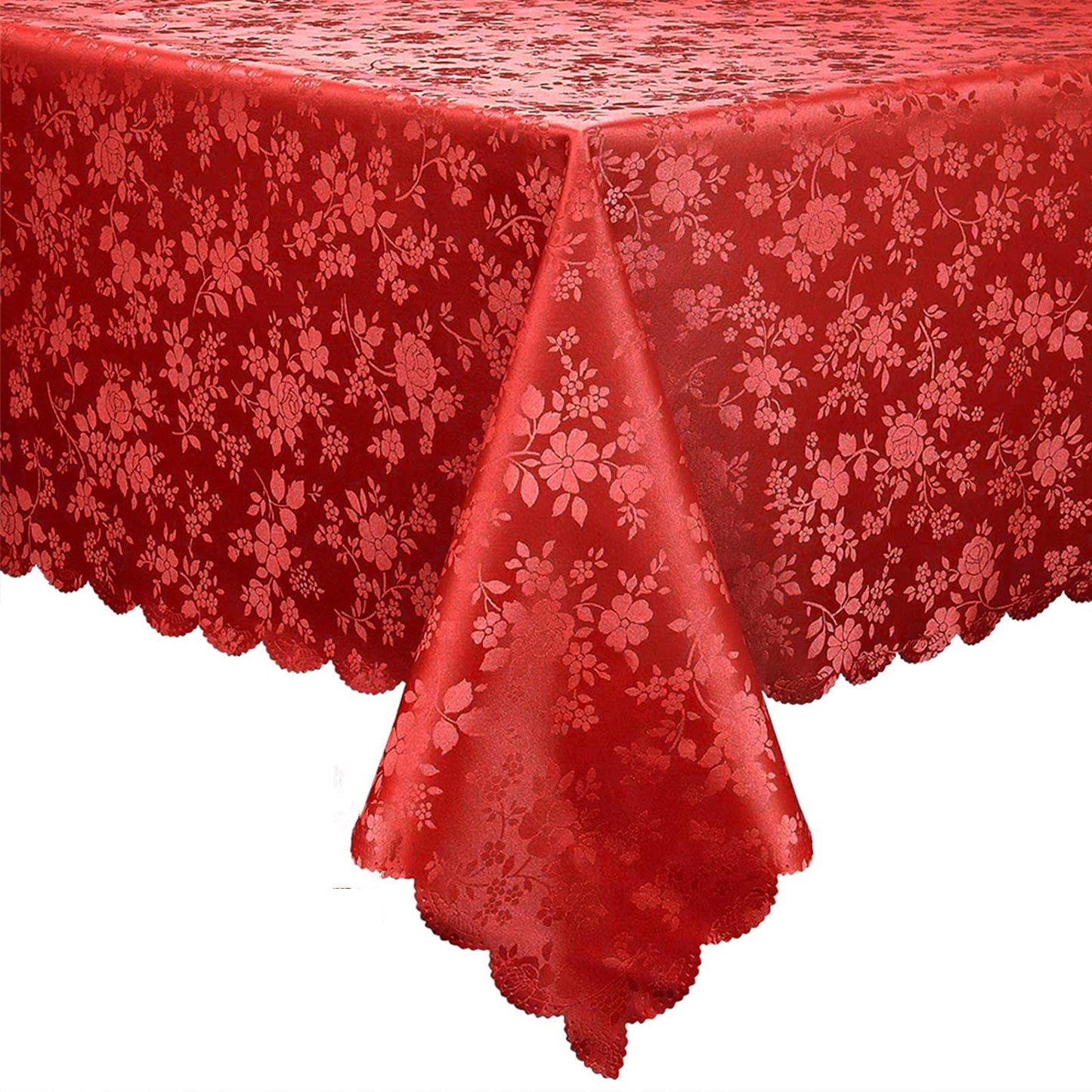 Smiry Rectangle Table Cloth, Waterproof Heavy Duty Vinyl Tablecloths, Wipeable Washable Table Cover for Kitchen and Dining Room (Red, 70" X 90")