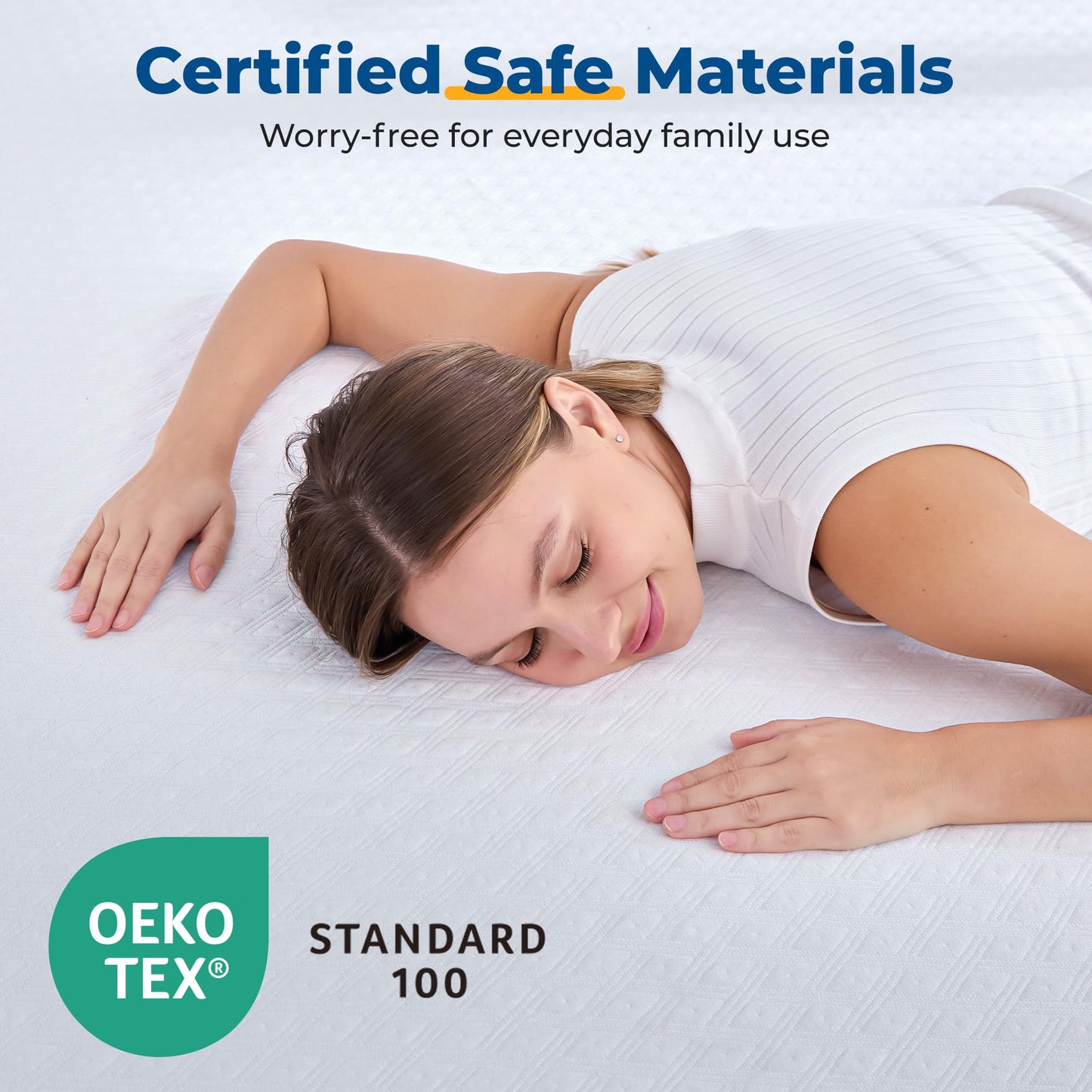 BDEUS 2 Inch Gel Memory Foam Mattress Topper Twin XL Size, Cooling Mattress Topper for Back Pain Relief, Non-Slip Design with Removable & Washable Soft Bamboo Cover.