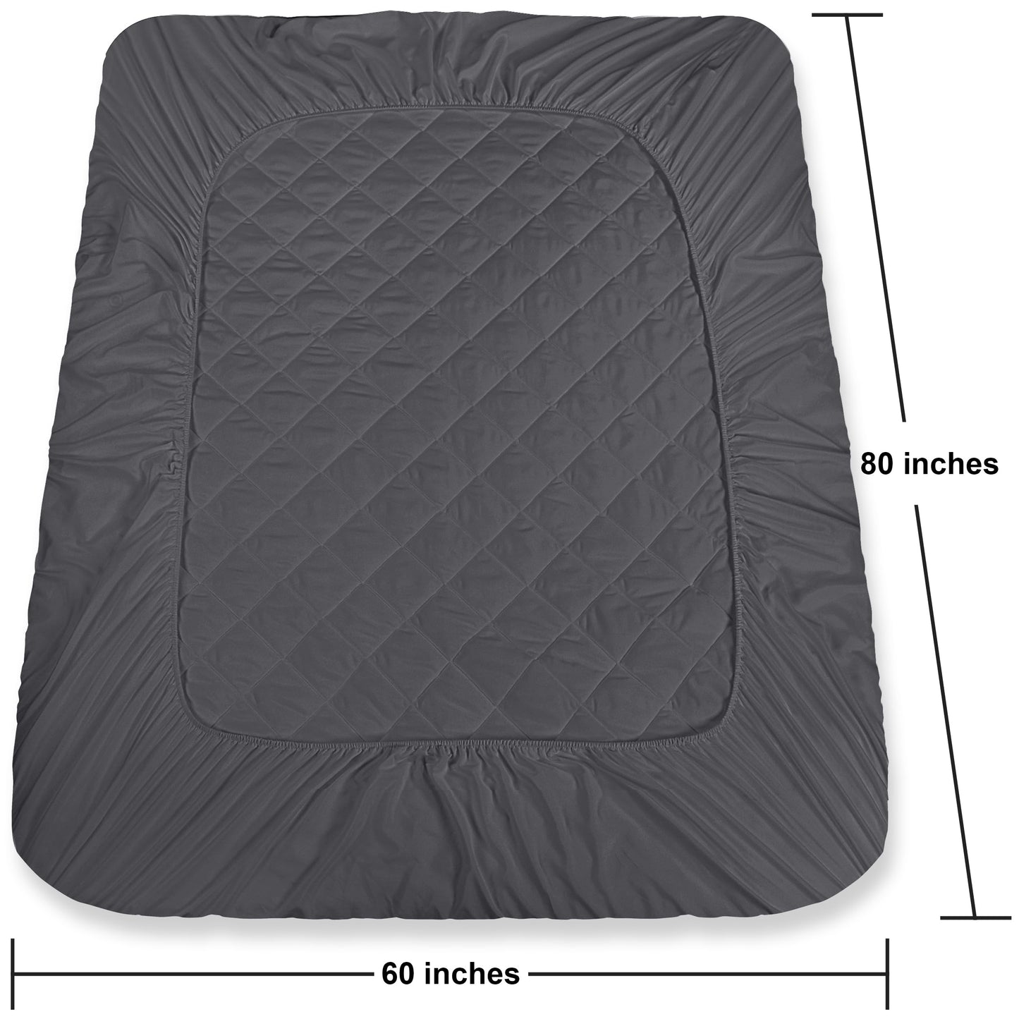 Quilted Fitted Mattress Pad, Queen Mattress Protector Topper with Deep Pocket Stretches up to 16 Inches, Machine Washable Mattress Cover by Utopia Bedding (Grey)