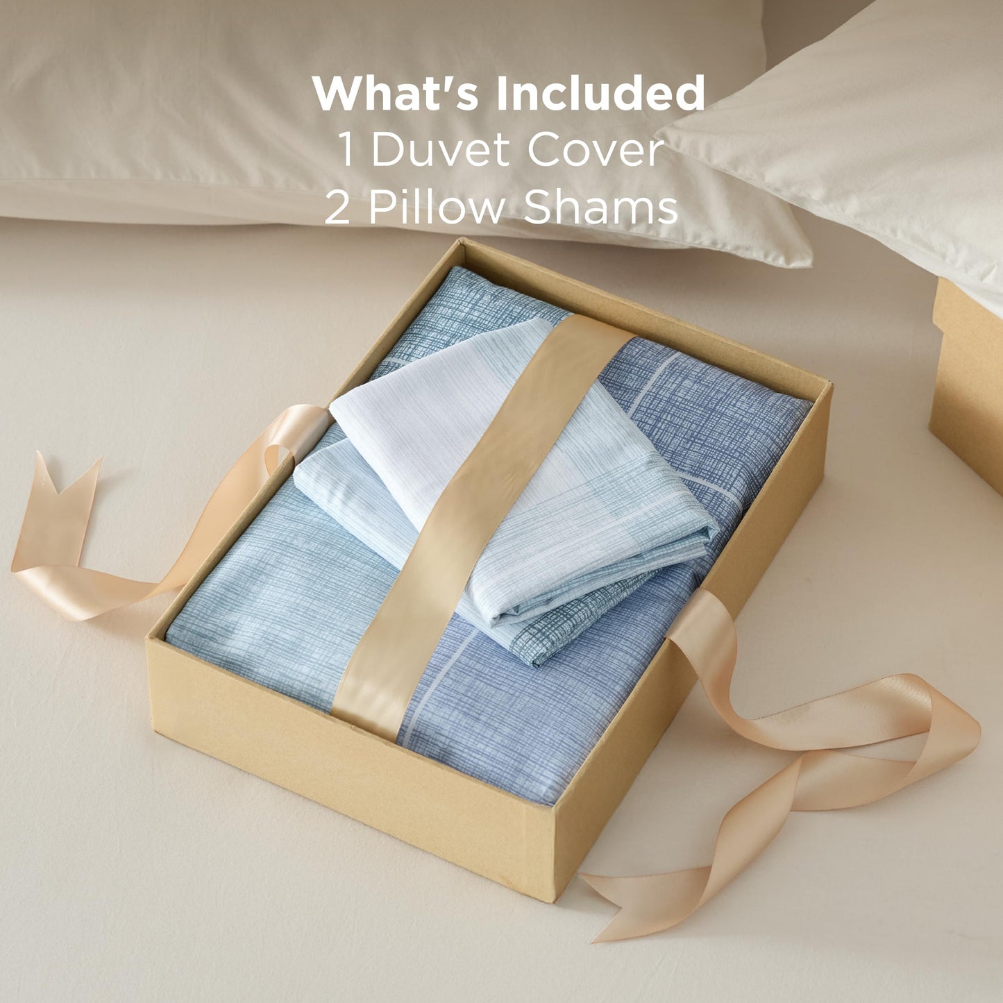 Bedsure Duvet Cover King Size - Gingham Reversible Buffalo Plaid Duvet Cover Set with Zipper Closure, 3 Pieces Blue Bedding Set with 8 Corner Ties and 2 Pillow Shams 20"x36"