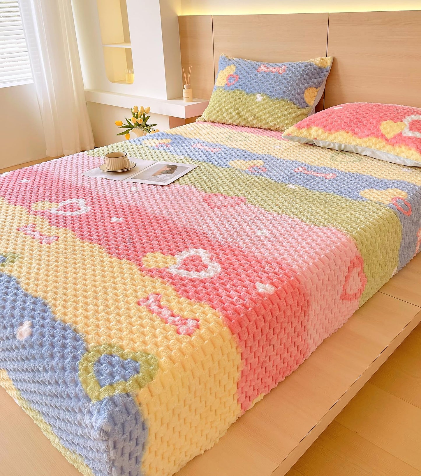 ZIQINPSQ Cozy Fleece Fitted Sheet Full Size - Ultra Soft & Anti-Static Winter Bed Sheet, Deep Pocket 15'' for Mattress, Plush Velvet Bottom Sheet Only, Warm Fuzzy Fleece Bedding