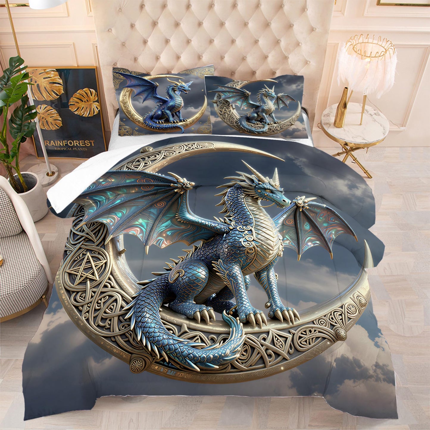 CERYUEE Dragon Comforter Set Twin Size 3D Dinosaur Bedding Set Pterosaur Quilt Bed Sets for Kids Boys Teens Bedroom Decor 1 Comforter+ 1 Pillowcase