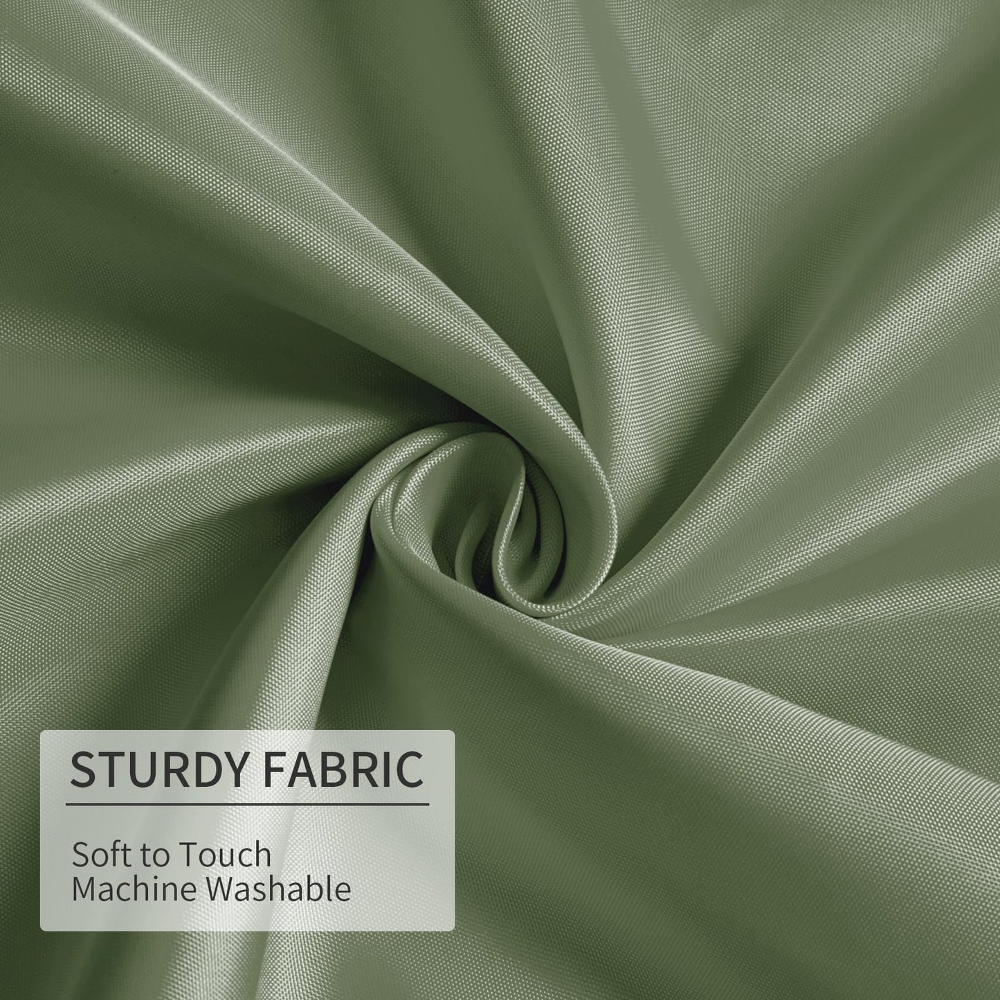 Gibelle Sage Green Fabric Shower Curtain or Liner, 72x72 Waterproof Shower Curtain Liner for Bathroom with Metal Grommets, Soft Cloth & Hotel Quality, Machine Washable