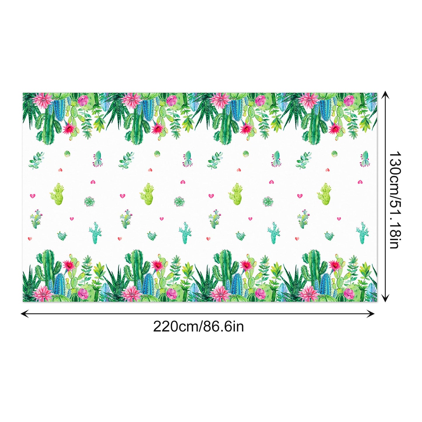 CC HOME 1Pc Succulent Cactus Party Plastic Tablecloth 54 x 87 Inch Long Table Cover, Plants Cactus Party Tablecover for Succulent Theme Kids Baby Shower Birthday Dinner Picnic Kitchen Event