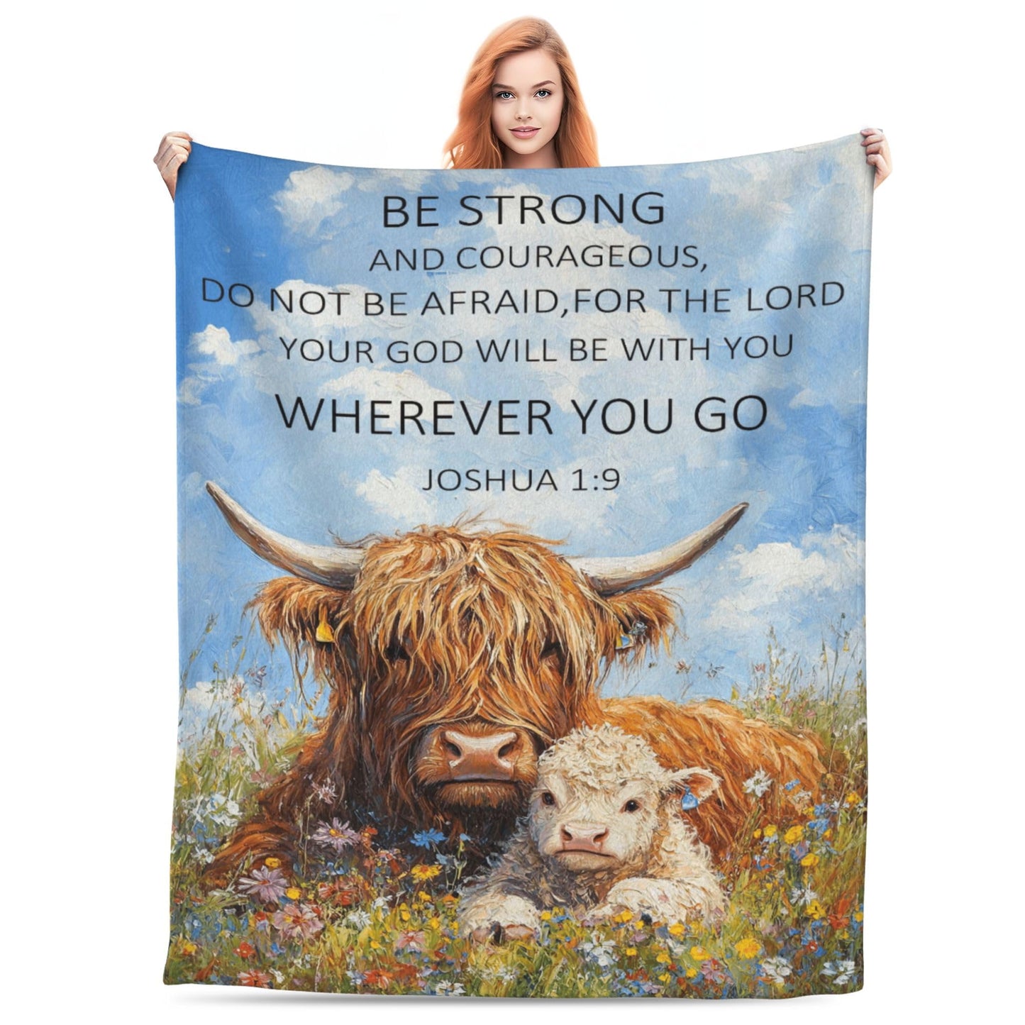 DKODKO Highland Cow Cozy Warm Throw Blanket - Plush & Durable Throw Blanket Religious Gifts for Mom,Dad,Friends, Daughter,60''x 50''