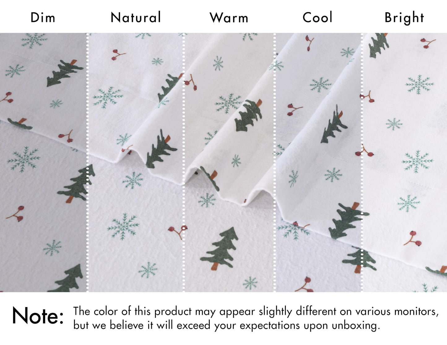 RUVANTI Flannel Sheets Queen Size - 100% Cotton Double Brushed Bed Sheets, Deep Pockets 16 Inches Queen Sheet Set, All Seasons Breathable & Extra Soft - Warm & Cozy, 4 Piece, Berry & Pine