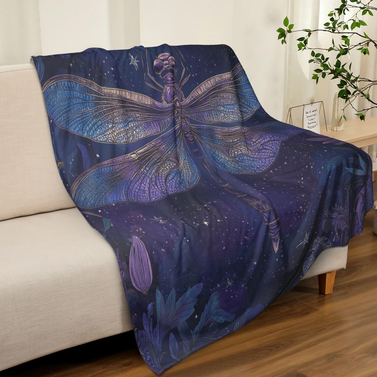 Dragonfly Throw Blanket Soft Warm Cozy Dragonflies Blankets Fuzzy Plush Fleece Dragonfly Blanket Gifts for Couch Bed Sofa Home Decor 40''X50''