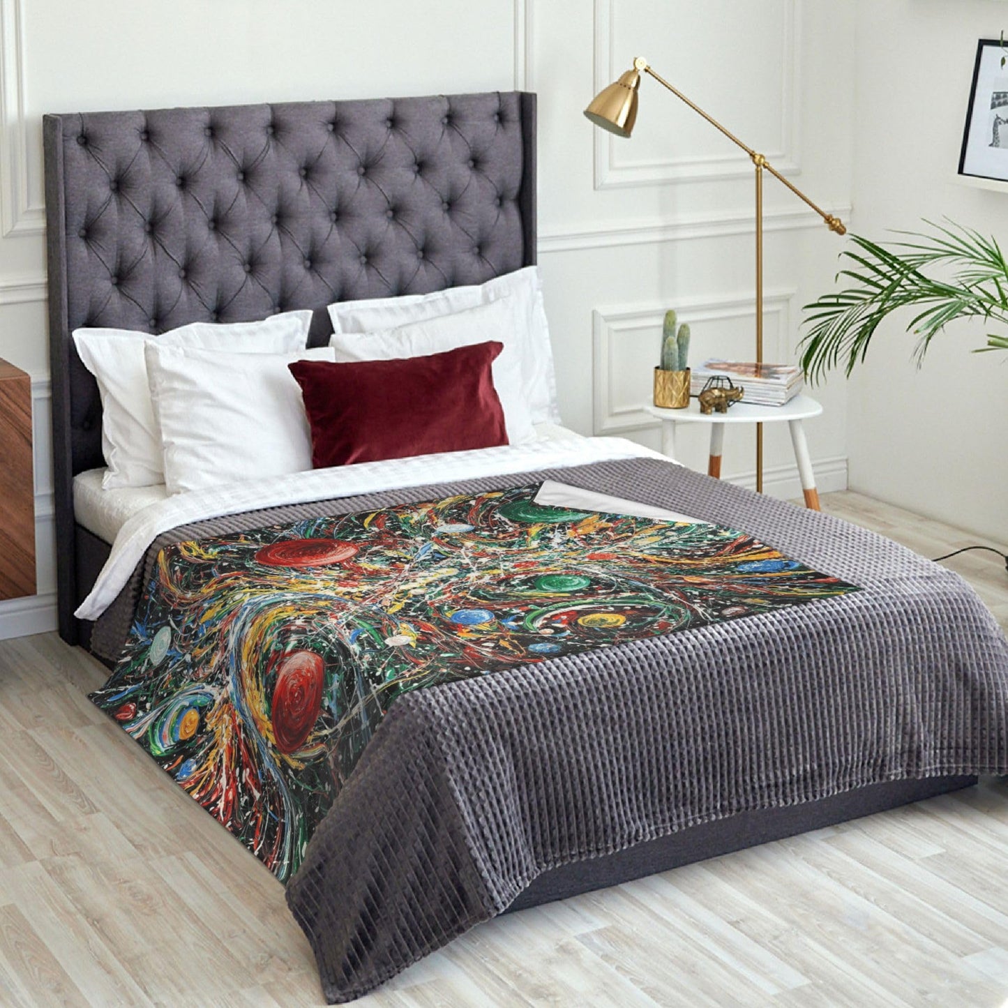 Artistic Christmas Candy Flannel Throw Blanket Soft Cozy Blanket for Living Room Couch Sofa Bed 50 x 60 Inches