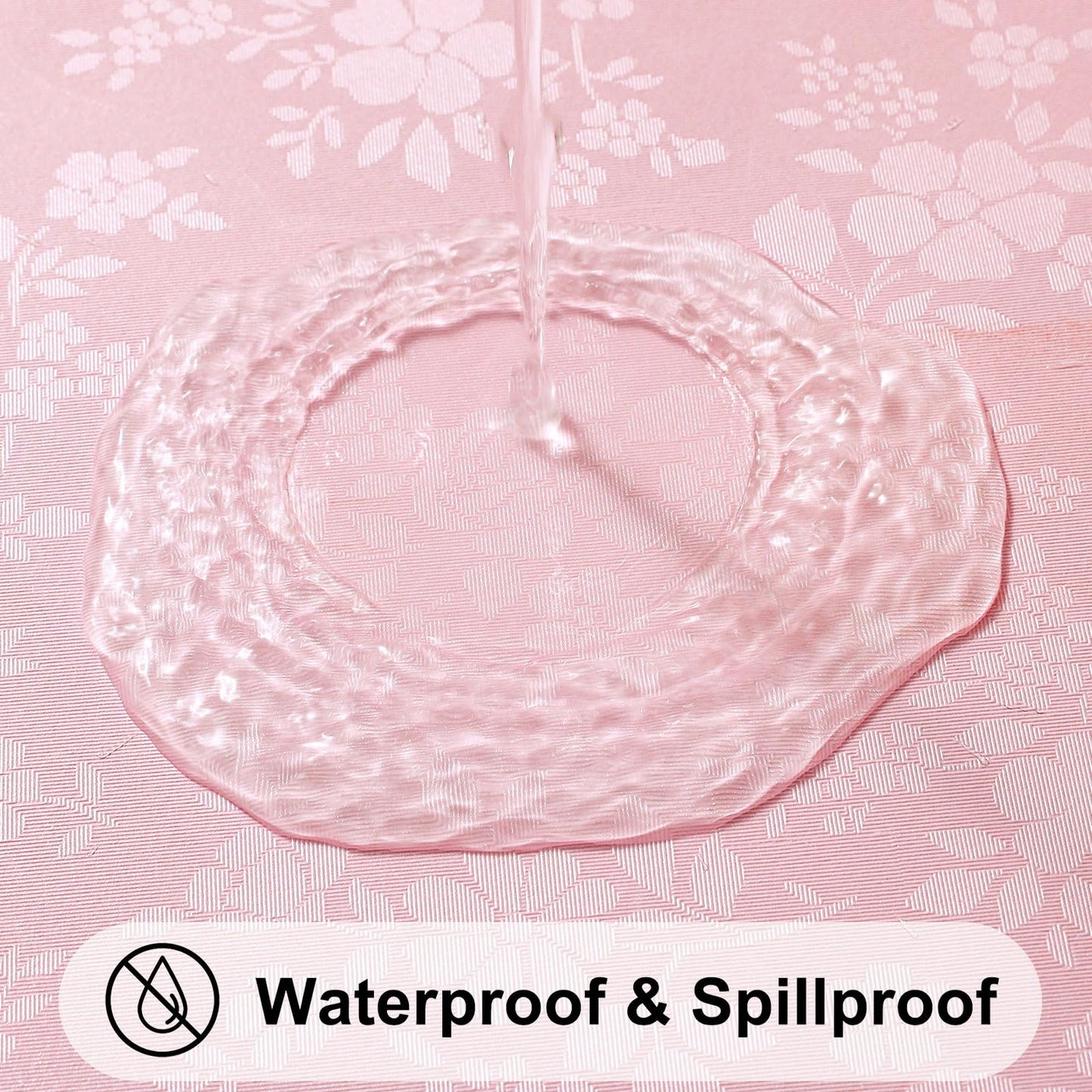 Smiry Square Table Cloth, Waterproof Heavy Duty Vinyl Tablecloths, Wipeable Washable Table Cover for Kitchen and Dining Room (Pink, 70" X 90")