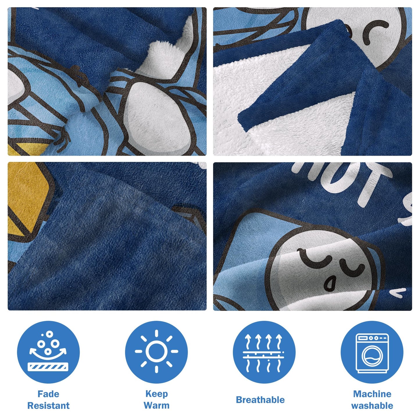 GoMelley Funny Fathers Day Birthday Gift for Dad Husband, Dad is Not Sleeping Blanket, Dads Gifts from Daughter Son, Super Soft Throws Blanket for Couch and Napping, 60" x 50" (Blue)