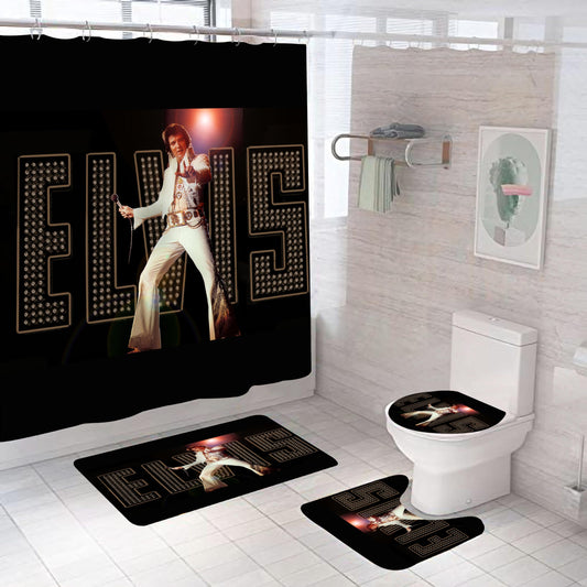 Bathroom 4 Pieces Set Shower Curtain Elvsi Bathroom Decor or Gifts 72 X 72
