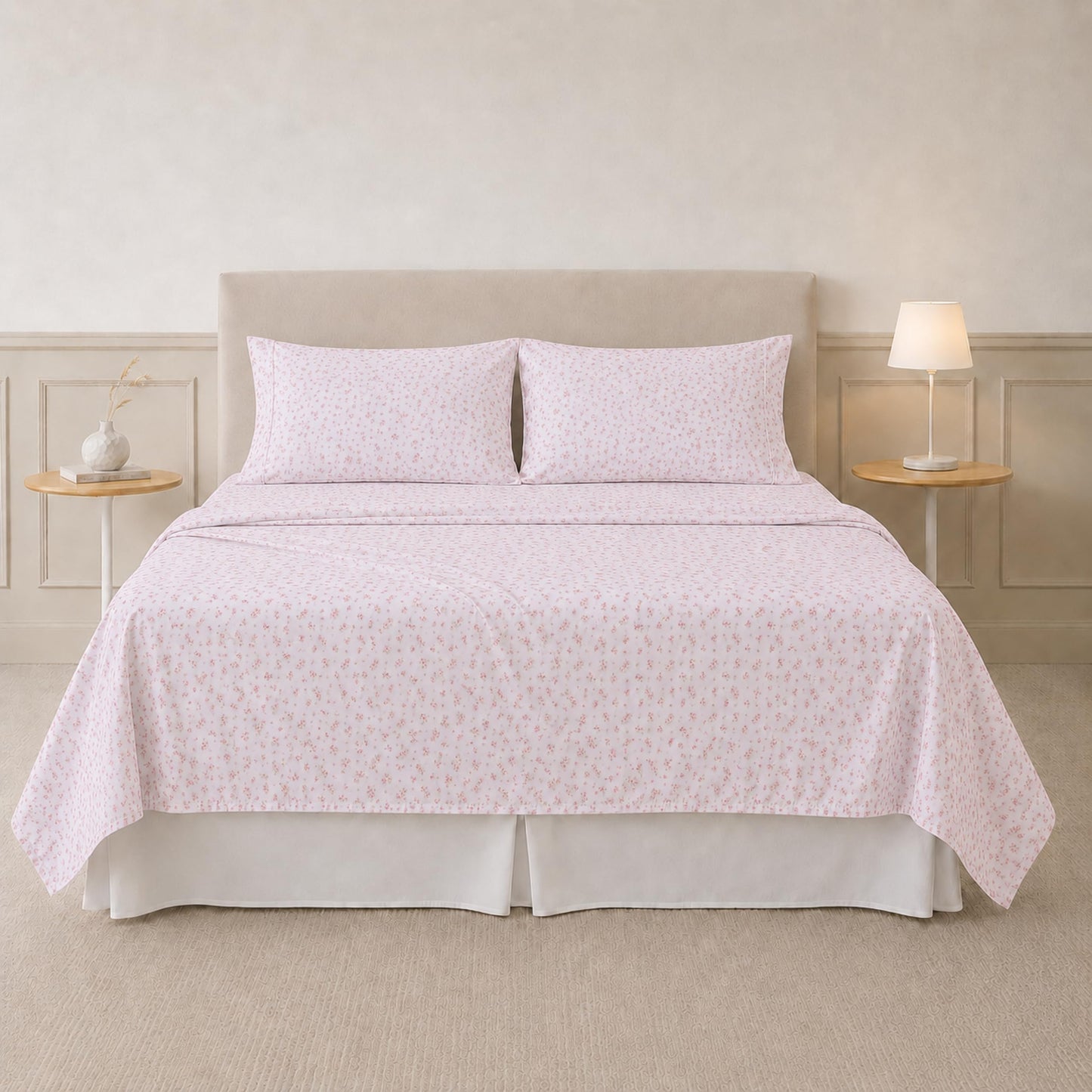 Modern Threads Silky Soft Microfiber and Wrinkle Free Sheets - Luxurious Microfiber Bed Sheets Includes Flat Sheet, Fitted Sheet with Deep Pockets, & Pillowcases Blush, Queen