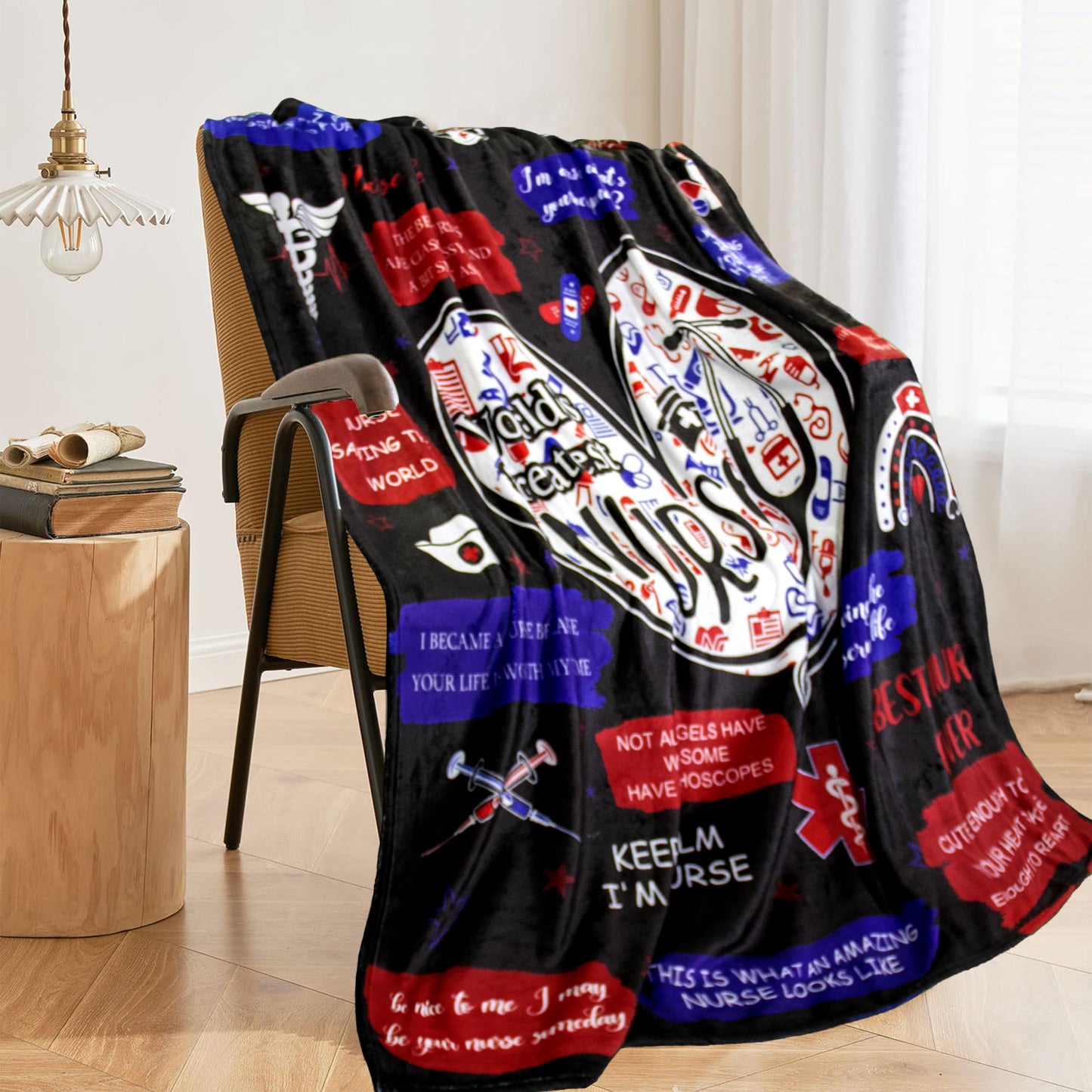 Sulpoie Nurse Gifts for Women Men, LPN RN Nurses Week/Day Appreciation Gift, Nursing Student Graduation Gift Throw Blanket 60" x 50"