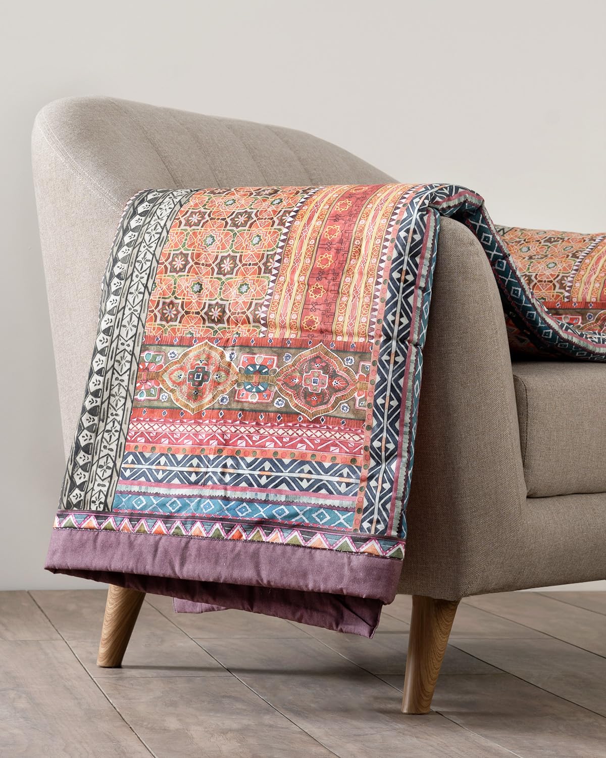 Maison d' Hermine Throw Blanket for Couch Lightweight Soft Warm Breathable Cotton Throw Blankets for Bed Girls Boys Women Men Gifts Sofa Travel Living Room Spring Summer (Ispahan, 60" X 80")