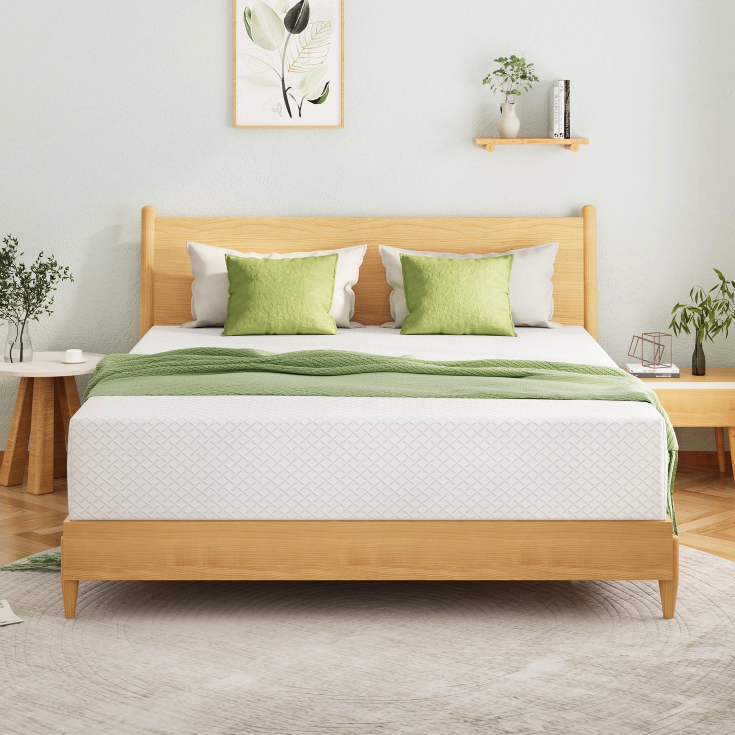 EGOHOME King Size Memory Foam Mattress, 12 Inch Bed Mattress in a Box with Cooling Green Tea Gel, Relieve Pressure with Medium Firm Support, CertiPUR-US Certified, 80''L x 76''W, White