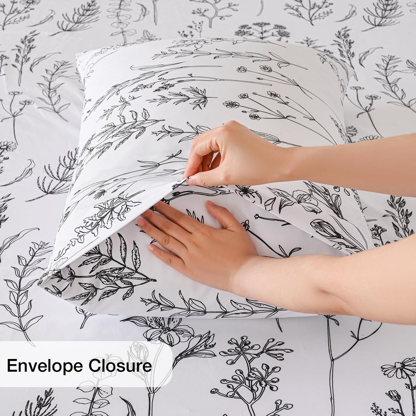 Yibeizi Floral Printed Sheet Set King, Boho Botanical Rustic Pattern Bed Sheets Microfiber Bedding Sheets & Pillowcases Soft 15" Extra Deep Pocket Fitted Bedsheet 4 Piece