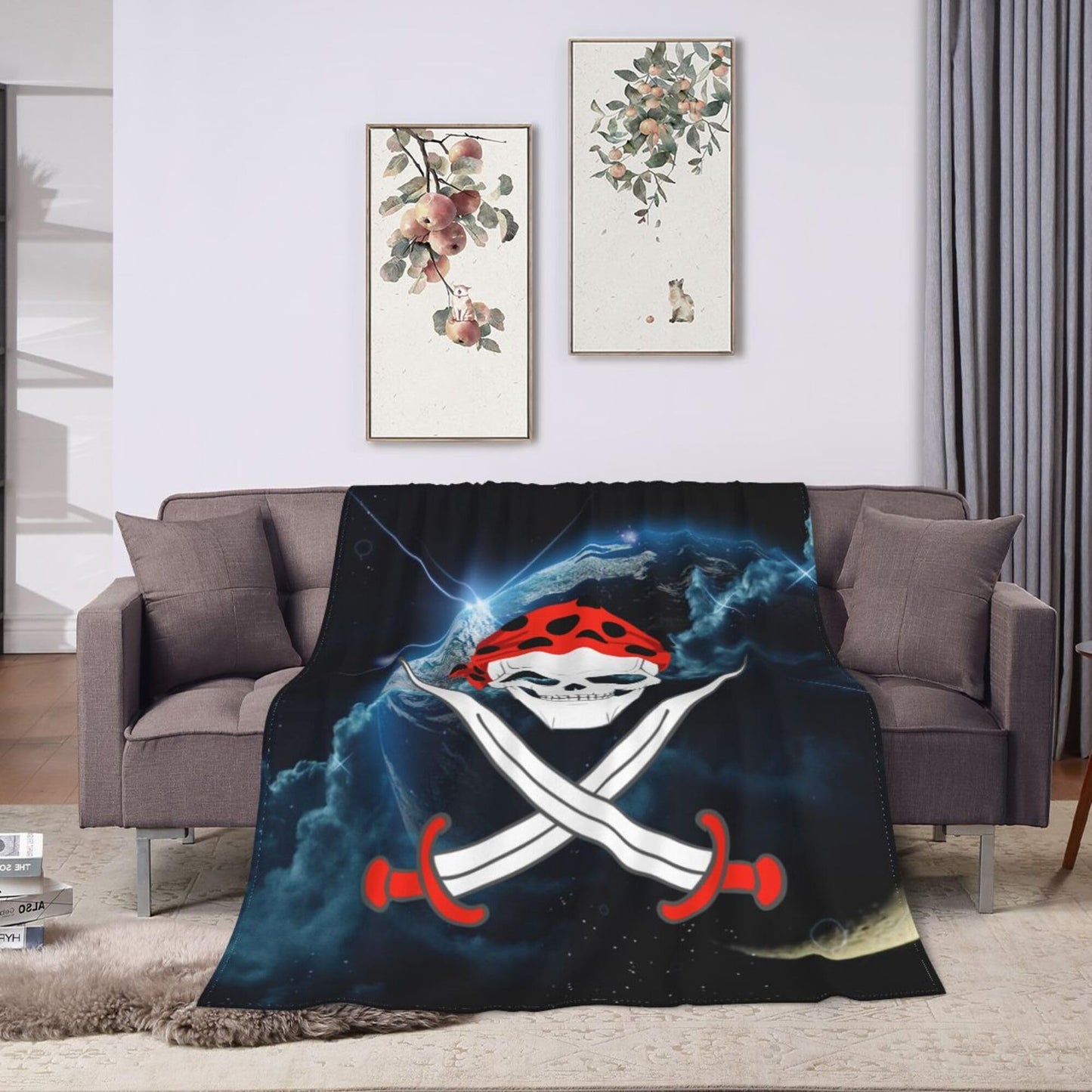 Pirate Blanket Super Soft Flannel Blanket Comfy Cozy Throw Blanket Couch Lightweight Blankets for Living Room Bedroom 40"x30"